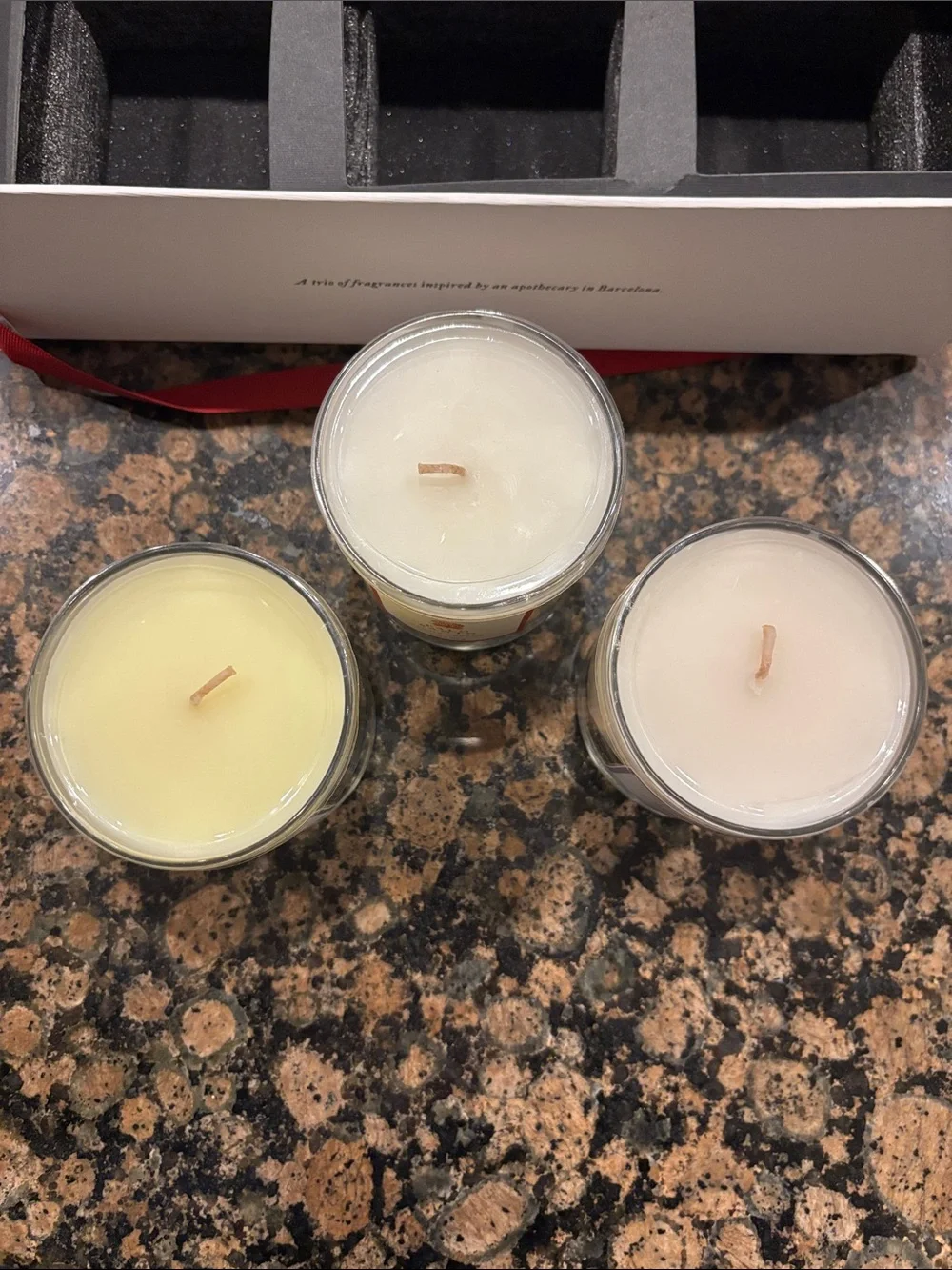 NWT Pottery Barn Set of 3 Apothecary Candles in Gift Box